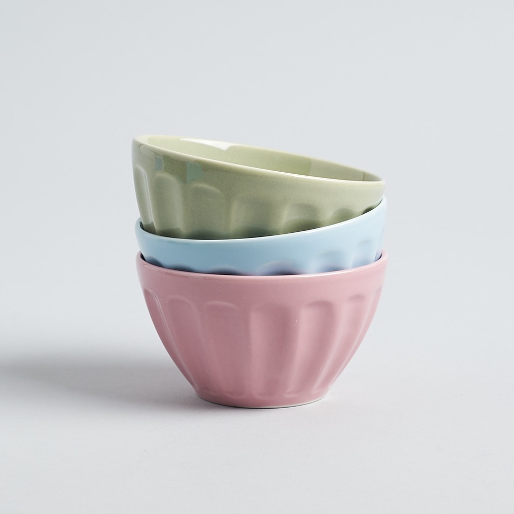 Pier 1 Pastel Mini Ceramic Prep Bowl Set - New In Box